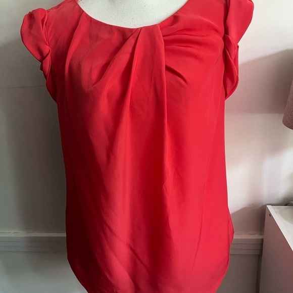 RACHEL Rachel Roy • Salmon Reddish Color Pleated Collar Blouse - Picture 2 of 4